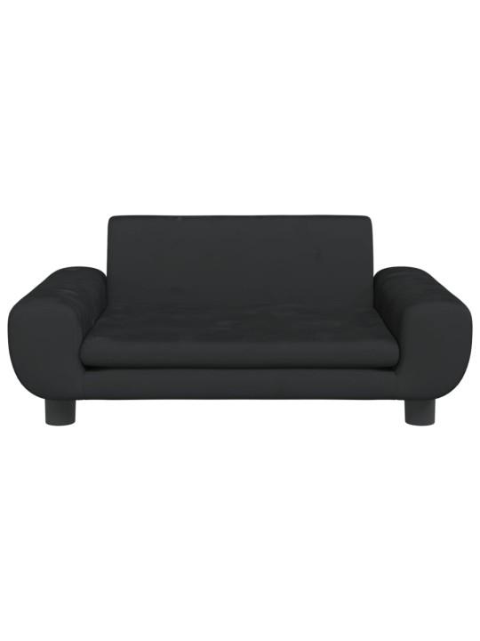 Vaikiška sofa, juodos spalvos, 70x45x33cm, aksomas