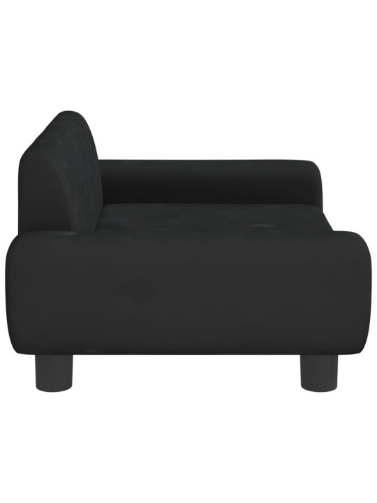 Vaikiška sofa, juodos spalvos, 70x45x33cm, aksomas