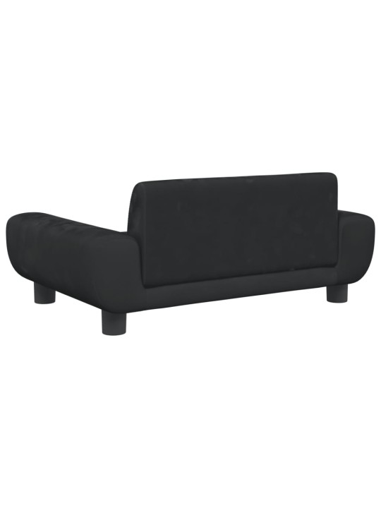 Vaikiška sofa, juodos spalvos, 70x45x33cm, aksomas
