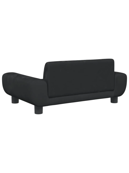 Vaikiška sofa, juodos spalvos, 70x45x33cm, aksomas