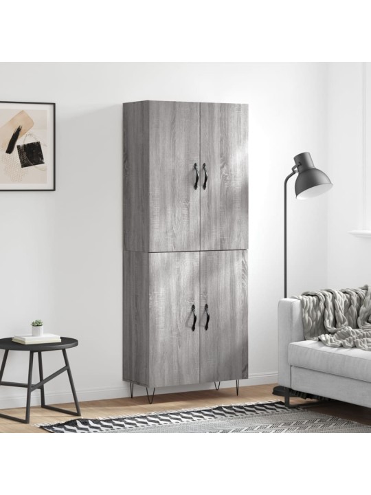 Komoda, pilkos ąžuolo spalvos, 69,5x34x180cm, apdirbta mediena