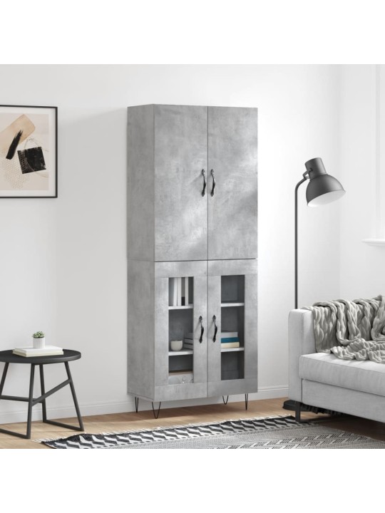 Komoda, betono pilkos spalvos, 69,5x34x180cm, apdirbta mediena