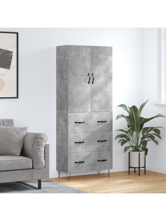 Komoda, betono pilkos spalvos, 69,5x34x180cm, apdirbta mediena