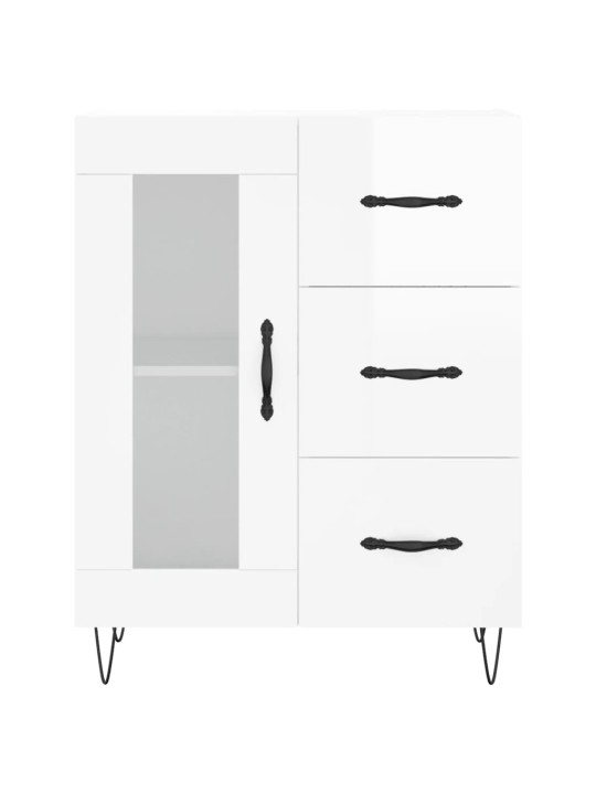 Komoda, baltos spalvos, 69,5x34x180cm, apdirbta mediena, blizgi