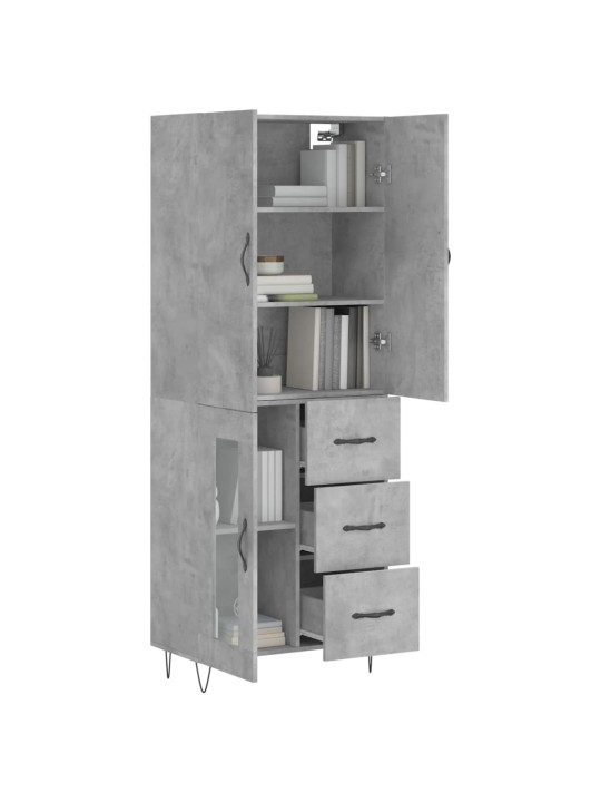 Komoda, betono pilkos spalvos, 69,5x34x180cm, apdirbta mediena