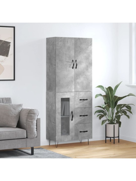 Komoda, betono pilkos spalvos, 69,5x34x180cm, apdirbta mediena