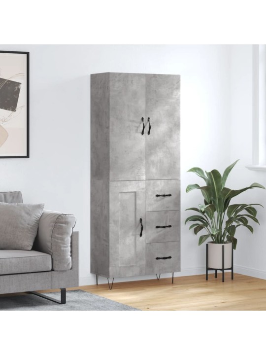 Komoda, betono pilkos spalvos, 69,5x34x180cm, apdirbta mediena