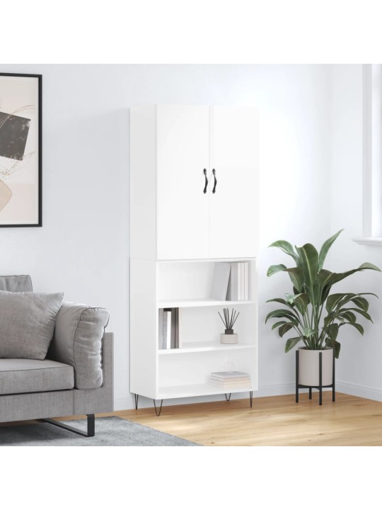 Komoda, baltos spalvos, 69,5x34x180cm, apdirbta mediena, blizgi
