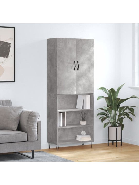 Komoda, betono pilkos spalvos, 69,5x34x180cm, apdirbta mediena
