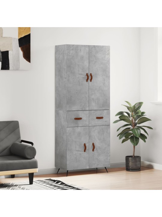 Komoda, betono pilkos spalvos, 69,5x34x180cm, apdirbta mediena
