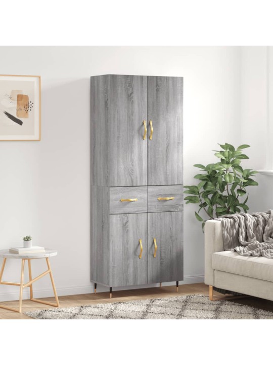 Komoda, pilkos ąžuolo spalvos, 69,5x34x180cm, apdirbta mediena