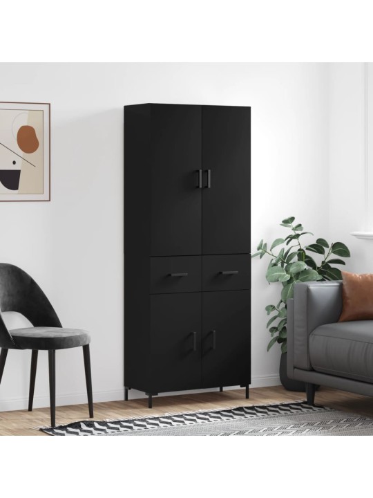 Komoda, juodos spalvos, 69,5x34x180cm, apdirbta mediena