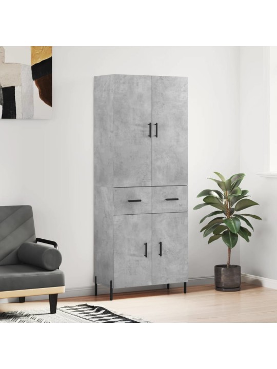 Komoda, betono pilkos spalvos, 69,5x34x180cm, apdirbta mediena