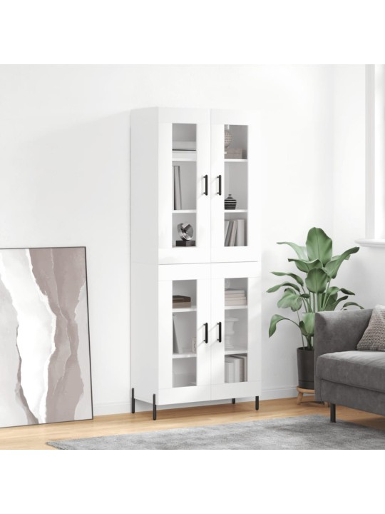 Komoda, baltos spalvos, 69,5x34x180cm, apdirbta mediena, blizgi