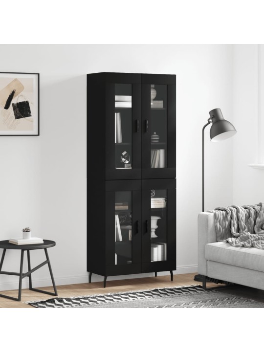 Komoda, juodos spalvos, 69,5x34x180cm, apdirbta mediena