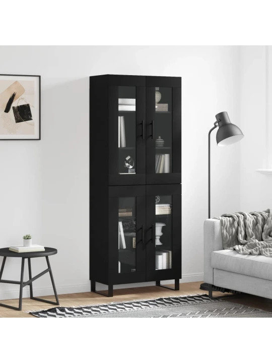 Komoda, juodos spalvos, 69,5x34x180cm, apdirbta mediena
