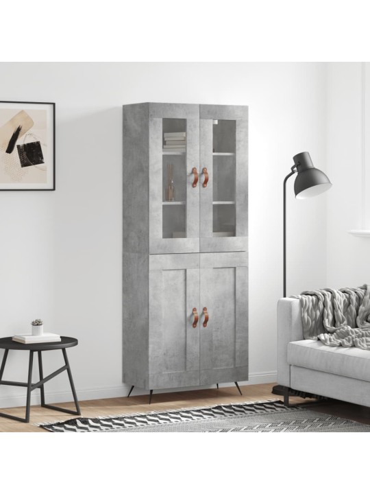 Komoda, betono pilkos spalvos, 69,5x34x180cm, apdirbta mediena