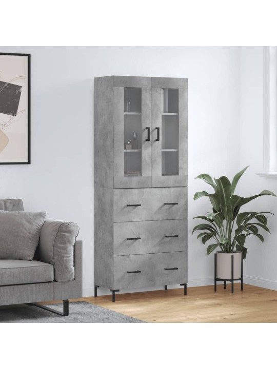Komoda, betono pilkos spalvos, 69,5x34x180cm, apdirbta mediena