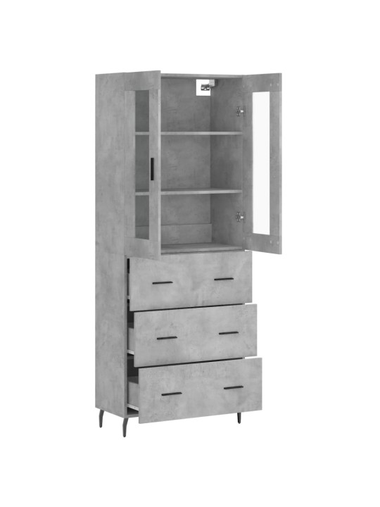 Komoda, betono pilkos spalvos, 69,5x34x180cm, apdirbta mediena