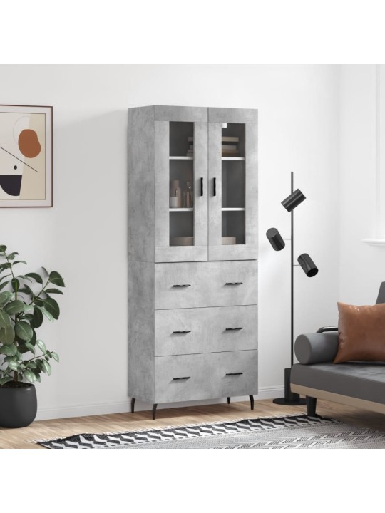 Komoda, betono pilkos spalvos, 69,5x34x180cm, apdirbta mediena