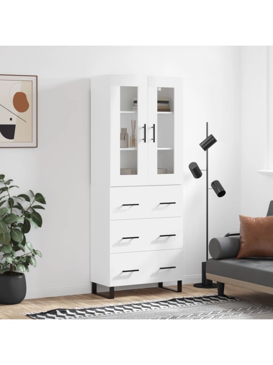 Komoda, baltos spalvos, 69,5x34x180cm, apdirbta mediena