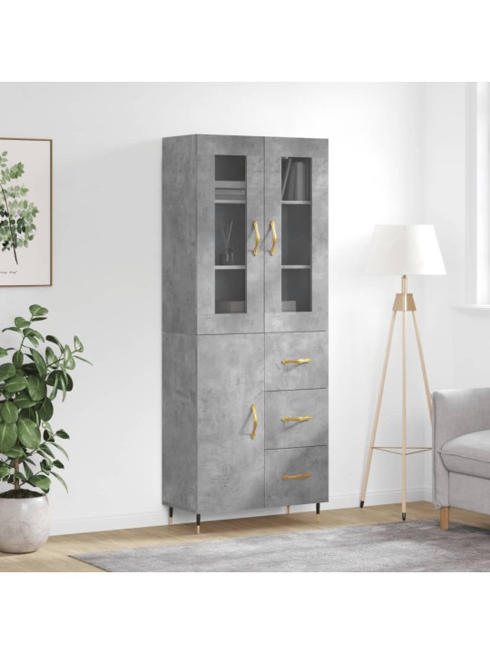 Komoda, betono pilkos spalvos, 69,5x34x180cm, apdirbta mediena
