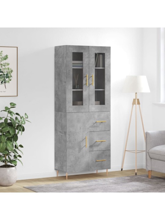 Komoda, betono pilkos spalvos, 69,5x34x180cm, apdirbta mediena