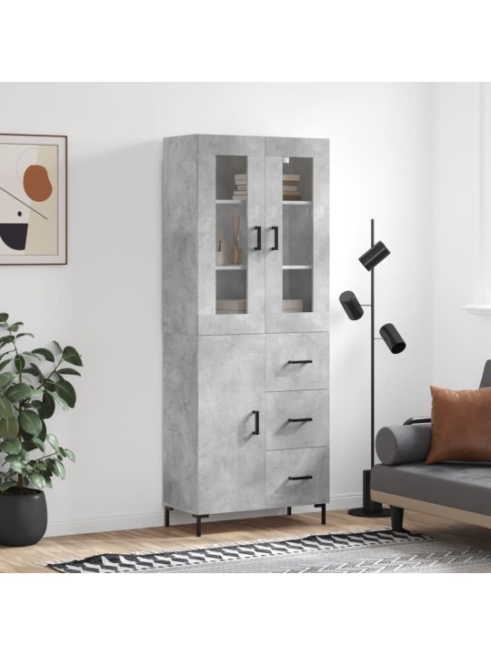 Komoda, betono pilkos spalvos, 69,5x34x180cm, apdirbta mediena