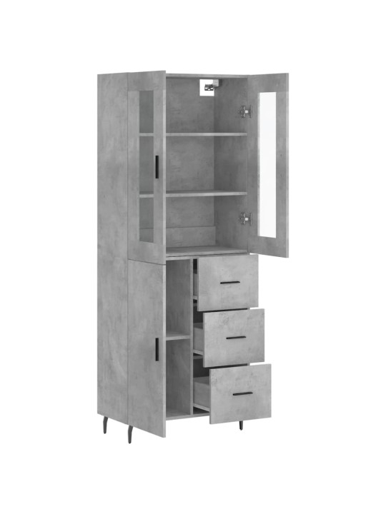 Komoda, betono pilkos spalvos, 69,5x34x180cm, apdirbta mediena