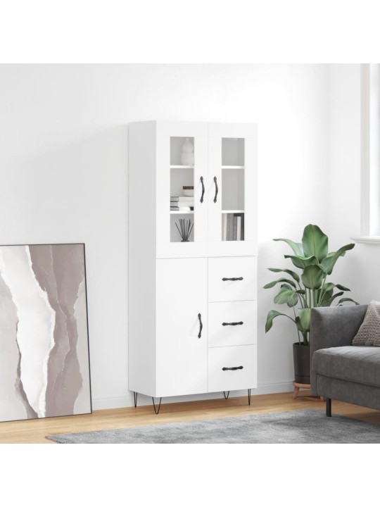 Komoda, baltos spalvos, 69,5x34x180cm, apdirbta mediena