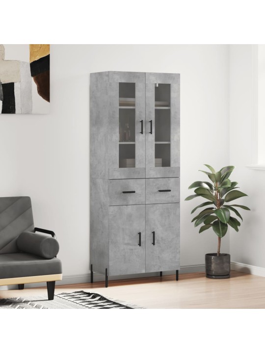 Komoda, betono pilkos spalvos, 69,5x34x180cm, apdirbta mediena