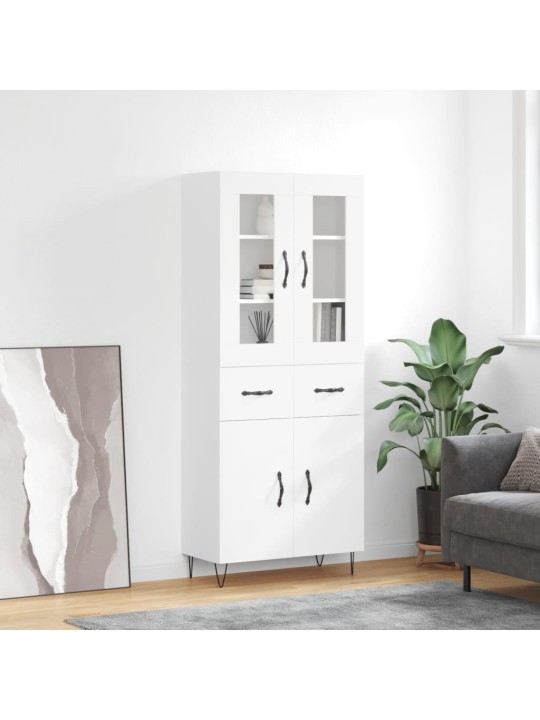 Komoda, baltos spalvos, 69,5x34x180cm, apdirbta mediena