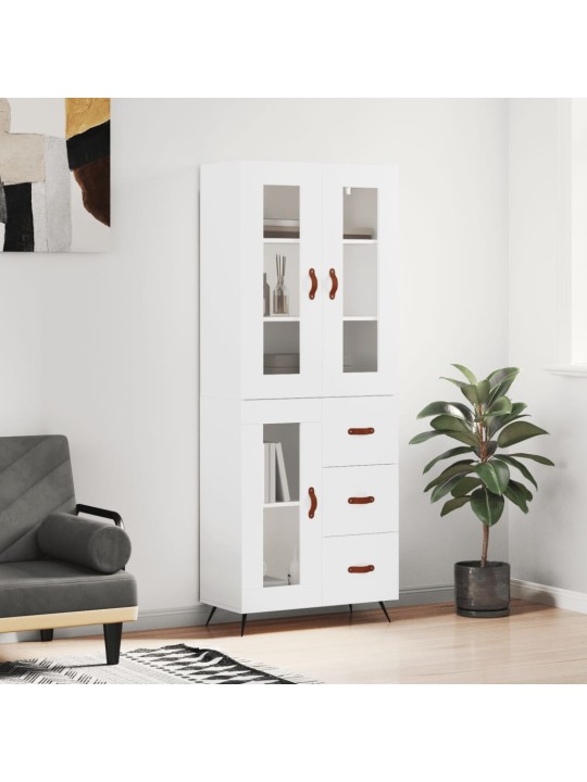 Komoda, baltos spalvos, 69,5x34x180cm, apdirbta mediena