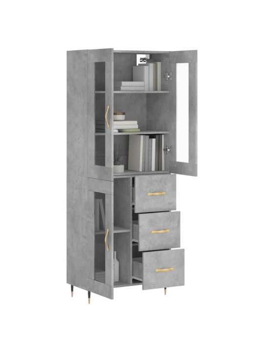 Komoda, betono pilkos spalvos, 69,5x34x180cm, apdirbta mediena