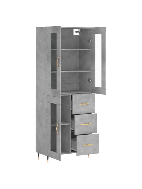 Komoda, betono pilkos spalvos, 69,5x34x180cm, apdirbta mediena