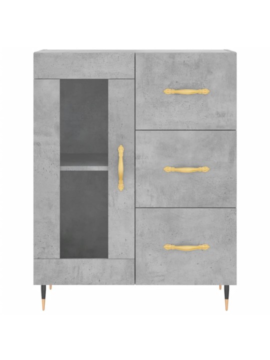 Komoda, betono pilkos spalvos, 69,5x34x180cm, apdirbta mediena