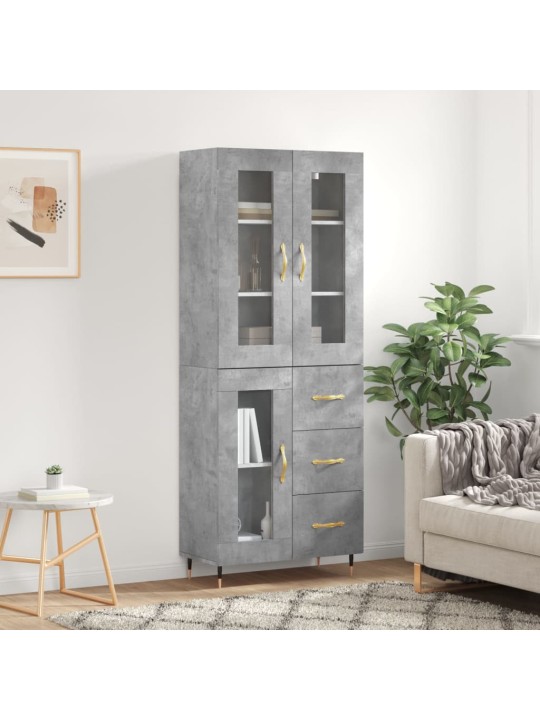 Komoda, betono pilkos spalvos, 69,5x34x180cm, apdirbta mediena