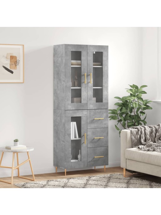 Komoda, betono pilkos spalvos, 69,5x34x180cm, apdirbta mediena