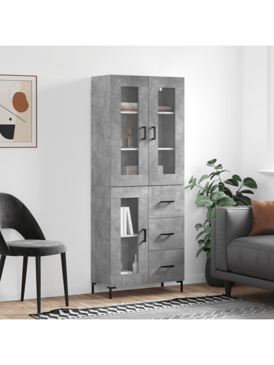 Komoda, betono pilkos spalvos, 69,5x34x180cm, apdirbta mediena