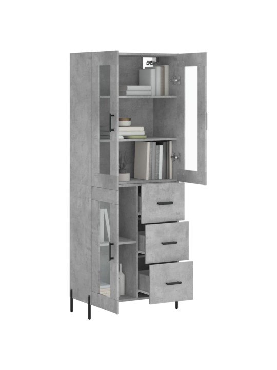 Komoda, betono pilkos spalvos, 69,5x34x180cm, apdirbta mediena