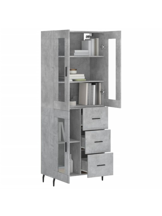 Komoda, betono pilkos spalvos, 69,5x34x180cm, apdirbta mediena