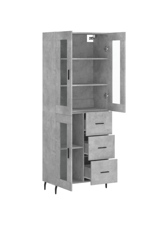 Komoda, betono pilkos spalvos, 69,5x34x180cm, apdirbta mediena