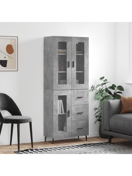 Komoda, betono pilkos spalvos, 69,5x34x180cm, apdirbta mediena