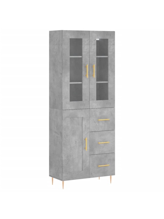 Komoda, betono pilkos spalvos, 69,5x34x180cm, apdirbta mediena