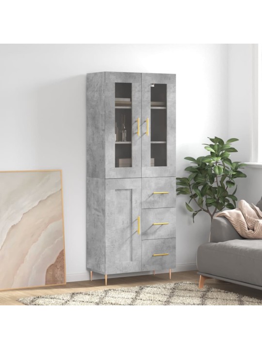 Komoda, betono pilkos spalvos, 69,5x34x180cm, apdirbta mediena