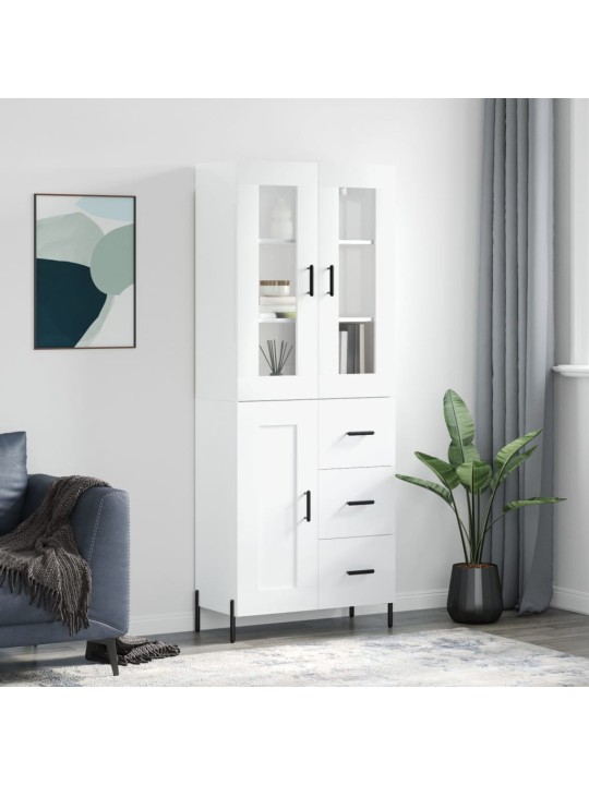 Komoda, baltos spalvos, 69,5x34x180cm, apdirbta mediena, blizgi