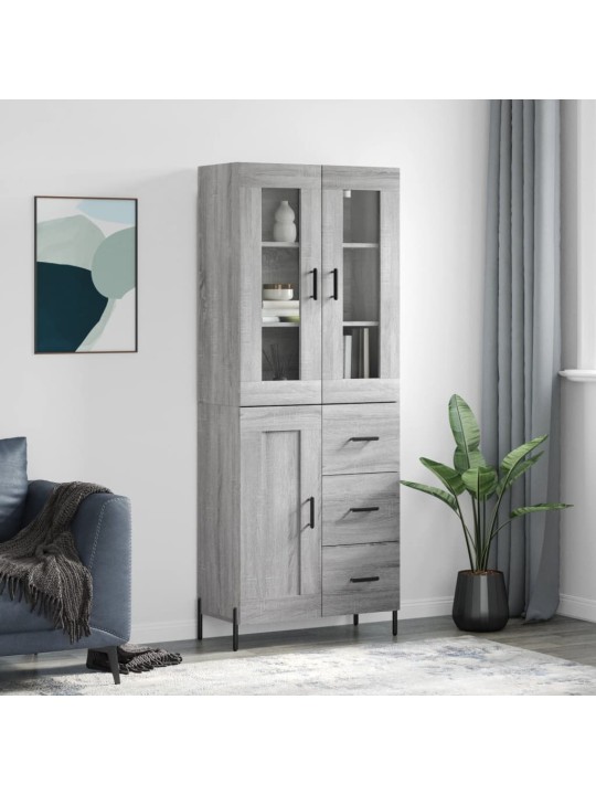 Komoda, pilkos ąžuolo spalvos, 69,5x34x180cm, apdirbta mediena