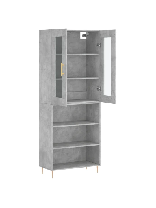 Komoda, betono pilkos spalvos, 69,5x34x180cm, apdirbta mediena