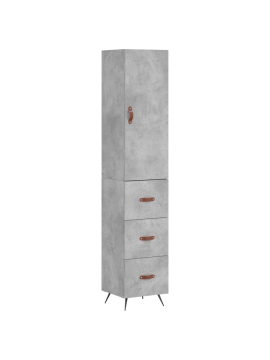 Komoda, betono pilkos spalvos, 34,5x34x180cm, apdirbta mediena