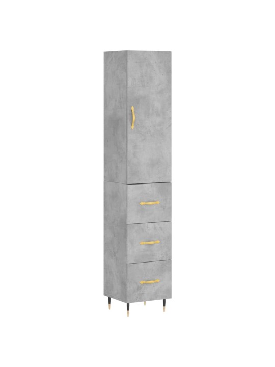 Komoda, betono pilkos spalvos, 34,5x34x180cm, apdirbta mediena